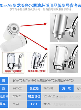 适配奥克斯净水器滤芯通用T1/T2/T3家用水龙头过滤器不锈钢款