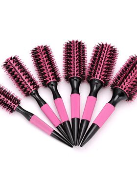 Wooden Round Hair Comb Brush With Boar Bristle Mix Nylon Sty