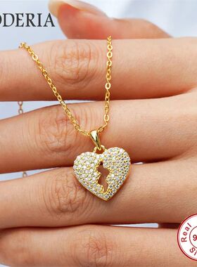 Lightning Heart Shaped Pendant Plated 18K Gold For Women Moi