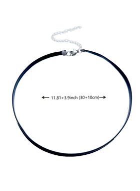 Dark punk sexy black PU choker collarbone chain Short Choker