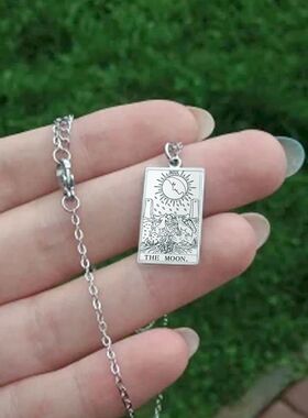 Dawapara Tarot Cards Necklace Women Stainless Steel Necklace