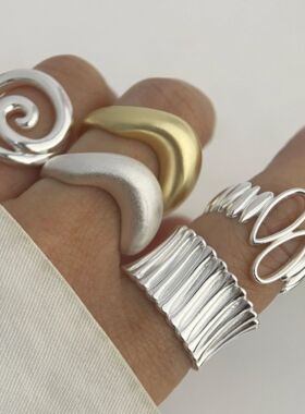 Silver Color Rings for Women Fashion Geometric Handmade Irre