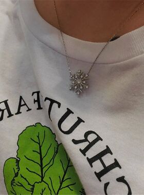 Fashion Christmas Jewelry Snowflake Crystal Necklace Frozen