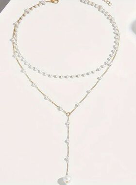 Korean Imitation Pearl Double Layered Choker Fashion Big Bal