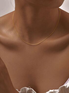 0.6/0.8/1/1.2/1.8/2.3 mm Hammer Round Chain Necklace for Wom
