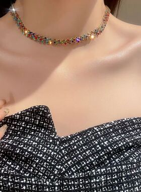 Luxury Shiny Full Rhinestone Choker Necklace for Women Perso