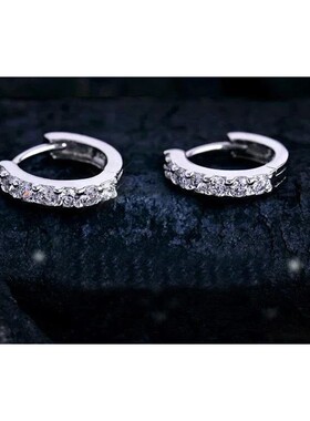 Earrings trend 10mm Circle Zircon Hoop Earring for Grils Wom