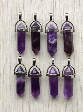 Fashion Natural Amethyst stone crystal pillar Hexagonal heal