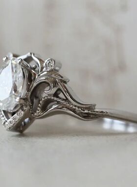 European and American Ins style personalized simple zircon r