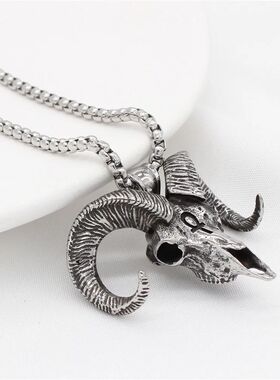 Retro Fashion Gothic Goat Head Pendant Punk Stainless Steel