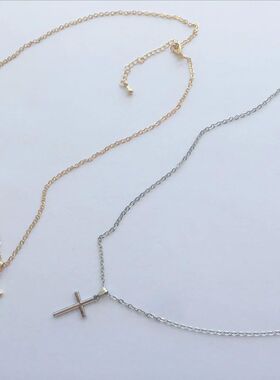 Fashion Female Cross Pendants Gold Black Color Crystal Jesus