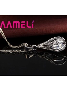 Hot Water Drop CZ Plated Jewelry Set For Women Pendant Neckl