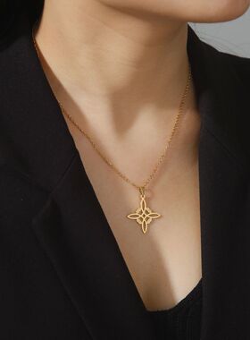 Wicca Witchcraft Witch Knot Necklace Stainless Steel Choker