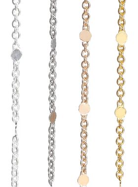 No Fade 2Meters Sequins Chain Necklace Gold Silver Chain Met