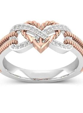 Black Rose Gold Color Heart Rings for Women Weight Loss Ring