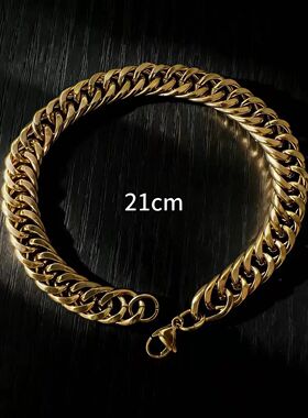 10MM Stainless Steel Curb Cuban Link Gold Color Chain Neckla