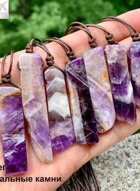 Healing Crystals Necklaces Irregular Natural Stone Slice Pen