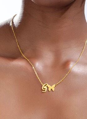 Minimalism Cute Butterfly Necklaces For Women Stainless Stee