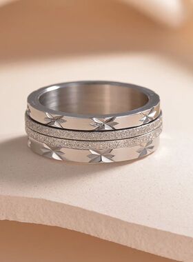 Stainless Steel Spinner Rings Fidget Band Rings Moon Star Fl