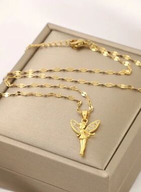 Fashion Flower Fairy Angel Pendant Necklace for Women Titani