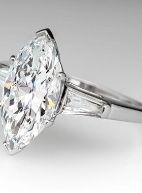 Fashion Women Wedding Bands with Simple Style Dazzling Marqu