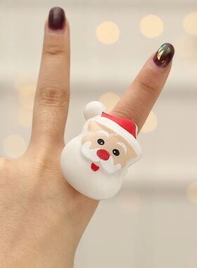 Christmas Glowing Cartoon Soft Silicone Rings Party Finger L