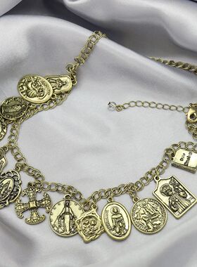 Vintage Saint Medals Church Bible St Benedict Catholic Cross