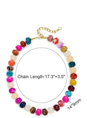 Boho Colorful Acrylic Beaded Choker Necklace for Women Chunk