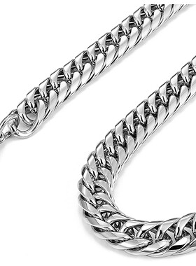 Stainless Steel Waterproof Cuban Link Chain Necklace For Men