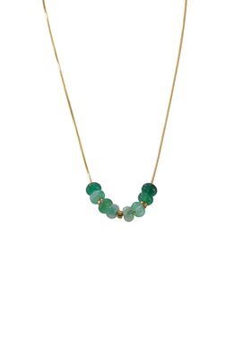 Fashion Green Agate Abacus Bead Necklace Women's Stainless S