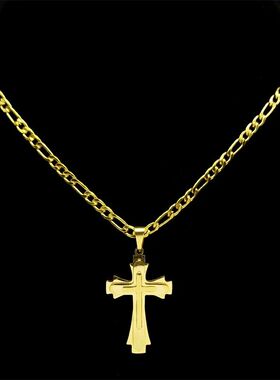 Hip Hop Christian Jesus Cross Necklace for Women Men Stainle