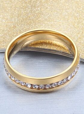 Stainless Steel Ring Crystal Rings For Women Circle CZ Fashi