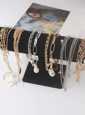 Multi-layers Necklaces for Women Personality Hollow Geometri
