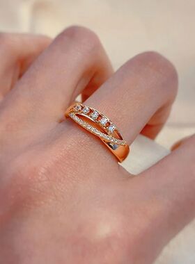 Luxury Natural Zircon Rings For Women Trendy 585 Rose Gold C