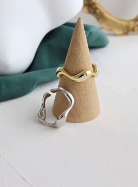 Silver Color Creative Handmade Rings for Women Irregular Wav