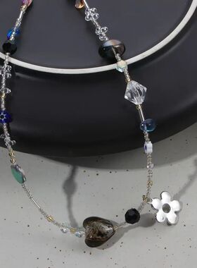 Korean Fashion Romantic Flower Crystal Gravel Beaded Clavicl