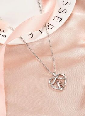 Grandma Granddaughter Necklace W Wish Card Infinity Heart Pe