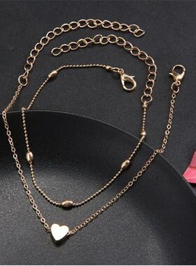 Female Heart Anklets Barefoot Crochet Sandals Foot Jewelry N