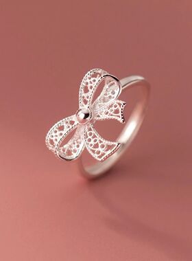 Geometric Lace Bow Rings For Women Men Simple Design Fashion