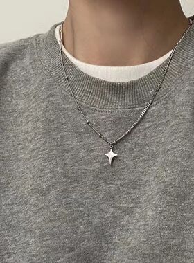 Trendy Star Hollow Pendant Necklace Simple Fashion Jewelry C