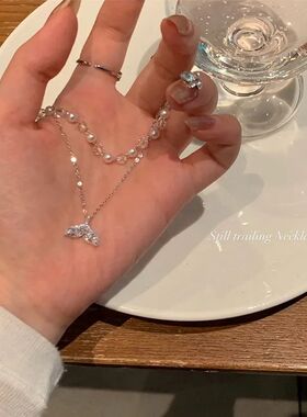 Korean Fashion Crystal Zircon Heart Pendant Necklaces Y2K Pi