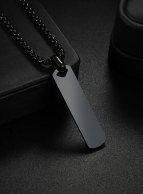 Trendy Stainless Steel Punk Square Pendant Necklace for Men