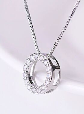 Jewelry Round Zircon Pendants Necklaces Women Fine Semi Rhin