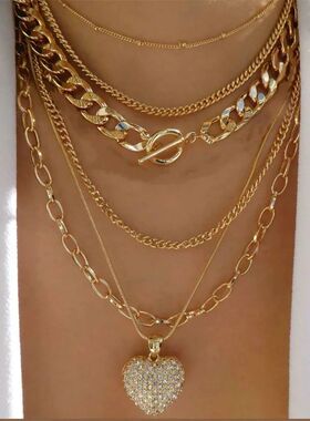 Vintage Punk Gold-plate Thick Chain Head Portrait Coin Penda