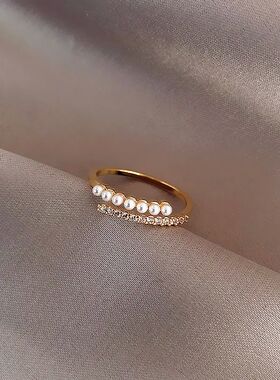 Korean New Baroque Pearl Index Finger Ring Fashion Temperame