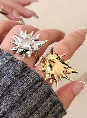 Fashionable heart-shaped spike ball rivet ring dark personal