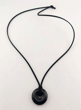 NewInWoman Natural Stone Ring Pendant Necklace Trending Blac