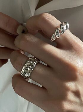 Simple Punk Hollow Rings For Women Geometric Fashion Open Ad