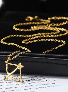Bow and Arrow Necklaces For Women Men Collares Chain Stainle