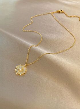Stainless Steel Fashion Personality Geometric Zircon Necklac